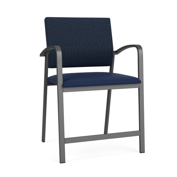 Lesro Newport Wide Hip Chair Metal Frame, Charcoal, RF Blueberry Back, MD Ink Seat NP1261 - main